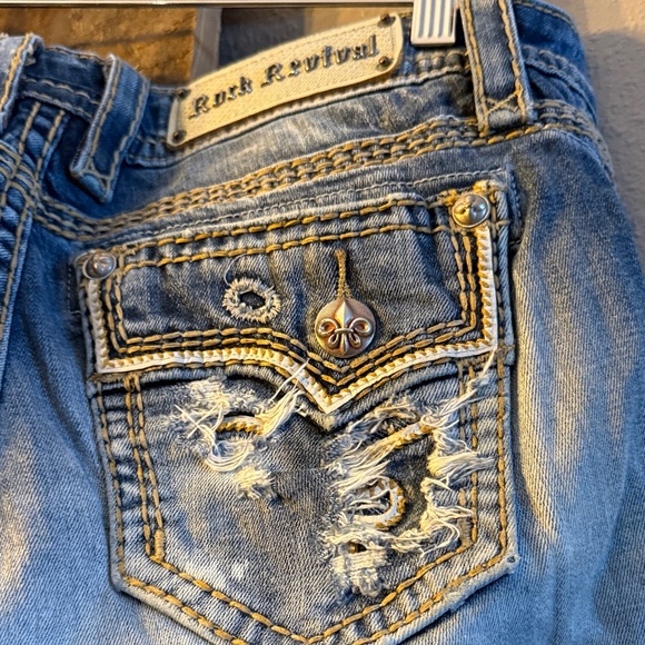 Rock Revival Light Blue Distressed Straight Leg Jeans - Picture 5 of 5